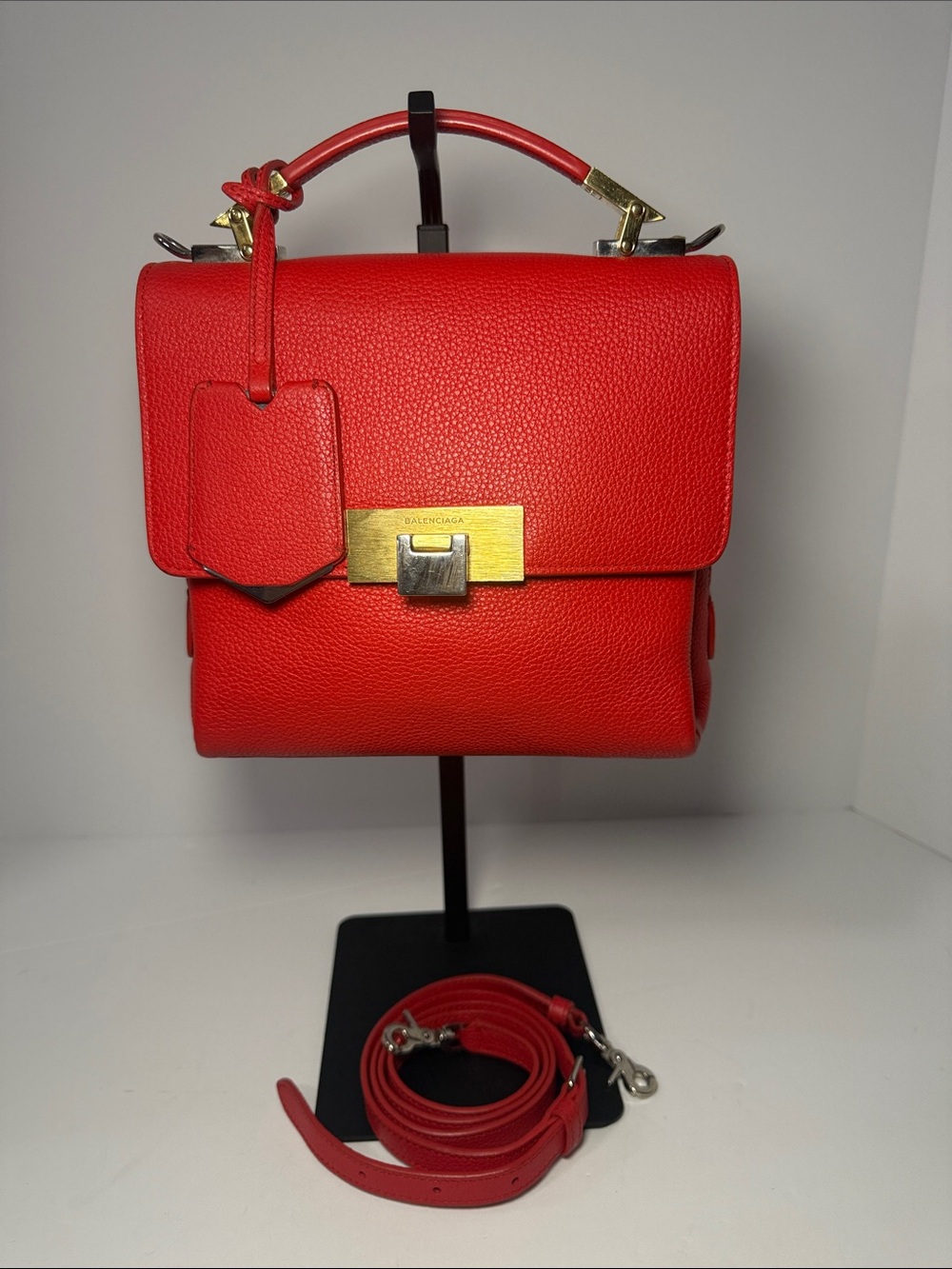 Balenciaga Rose Corail Leather Mini Le Dix Cartable Top Handle Bag - Picture 4 of 14